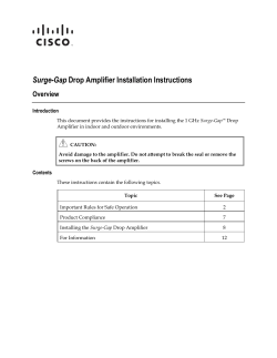 Surge-Gap Drop Amplifier Installation Instructions for Consumers