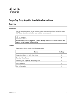 Surge-Gap Drop Amplifier Installation Instructions