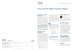 Cisco HD DTA Digital Transport Adapter Regulatory Compliance & Safety