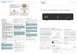 Cisco DTA 150HD Digital Transport Adapter Quick Reference Guide