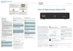 Cisco HD Digital Transport Adapter (DTA) Quick Reference Guide
