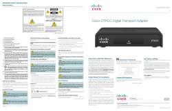 Cisco DTA50 Digital Transport Adapter Quick Reference