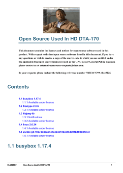 Open Source Used In HD DTA-170
