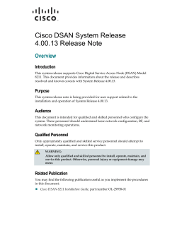 Cisco DSAN System Release 4.00.13 Release Note