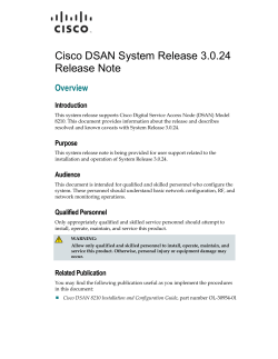 Cisco DSAN System Release 3.0.24 Release Note