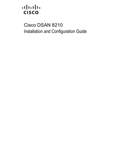 Cisco DSAN 8210 Installation and Configuration Guide