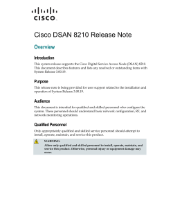 Cisco DSAN 8210 Release Note