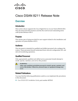 Cisco DSAN 8211 Release Note