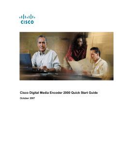 Cisco Digital Media Encoder 2000 Quick Start Guide