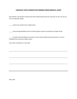 Checklist for Students Returning From Medical Leave