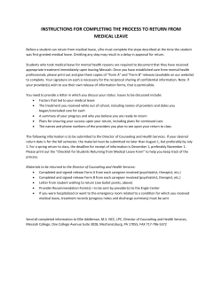 Instructions for Completing the Process to Return from Medical Leave