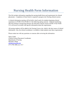 Nursing Student Health Form Information