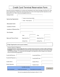 Credit Card Terminal Reservation Form