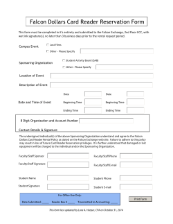 Falcon Dollars Card Reader Reservation Form