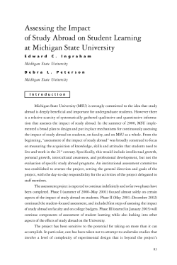 Assessing the Impact of Study Abroad on Student Learning at Michigan State University