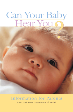 "Can Your Baby Hear You? Information for Parents"