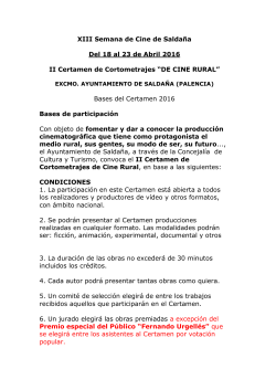 II Certament de cortometrajes de cine rural (Salda a, Palencia)