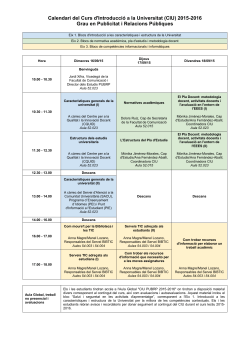 Programaci del Curs d'Introducci a la Universitat (CIU)