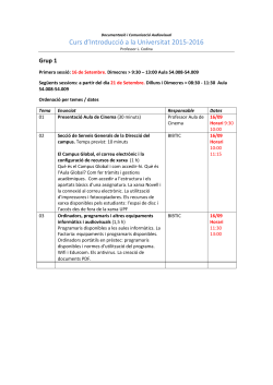Programaci del Curs d'introducci a la Universitat: Grup 1