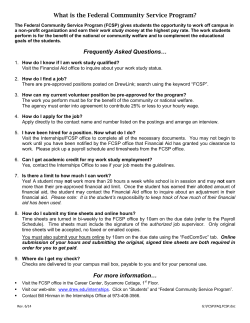 FCSP FAQs
