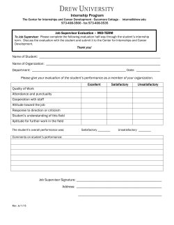 Internship Job Supervisor s Midterm Evaluation