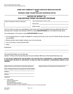 NOD.4 - Intent to Discontinue from the Waiver Program (2)
