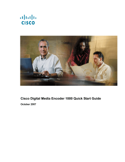 Cisco Digital Media Encoder 1000 Quick Start Guide