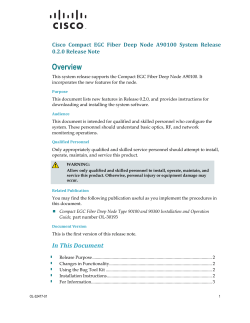 Cisco Compact EGC Fiber Deep Node A90100 System Release 0.2.0 Release Note