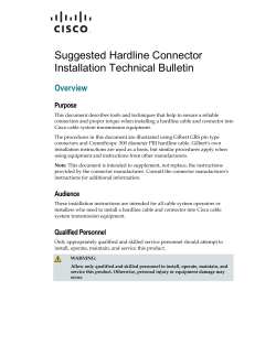 Suggested Hardline Connector Installation Technical Bulletin