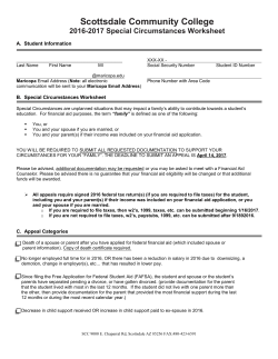 Special Circumstances Worksheet