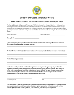 Student Conduct FERPA Release Form