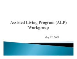 May 12, 2009 - Assisted Living Program Subgroup of the Nursing Home Reimbursement Workgroup Meeting