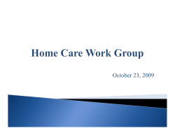 October 23, 2009 - Home Care Work Group