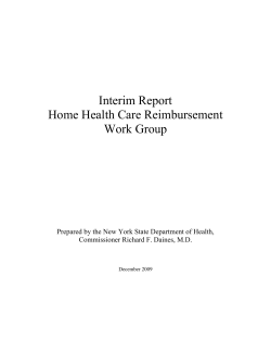 Interim Report Home Health Care Reimbursement Work Group - December 2009