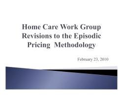February 23, 2010 - Home Care Work Group - Revisions to the Episodic Pricing Methodology Presentation