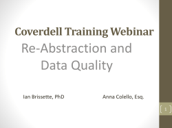 Re-Abstraction and Data Quality Training Webinar