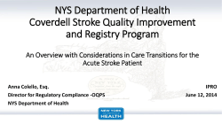An Overview with Considerations in Care Transitions for the Acute Stroke Patient - June 12, 2014