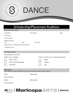 dance scholarship audition form 2014-2015