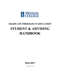 Graduate Program in Education Handbook (PDF)
