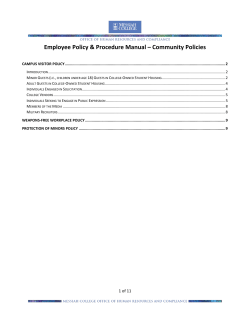 Section 5: Community Policies