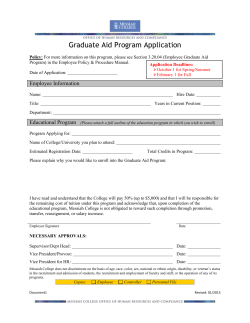 Graduate Aid Program Application