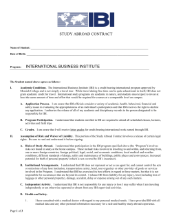 Study Abroad Contract