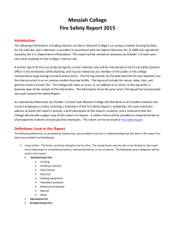Campus Fire Safety Report