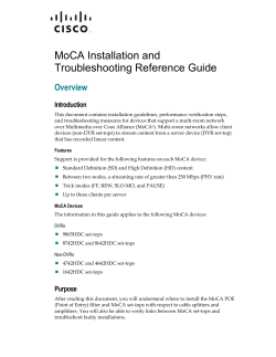 MoCA Installation and Troubleshooting Guide