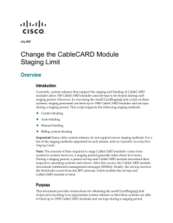 Change the CableCARD Module Staging Limit Technical Bulletin