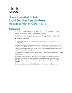 Operations Alert Bulletin: Avoid Sending Remote Reset Messages with M-Card 1.1.10