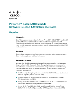 PowerKEY CableCARD Module Software Release 1.49p2 Release Notes