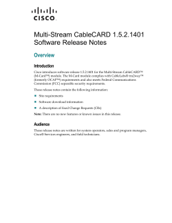 Multi-Stream CableCARD 1.5.2.1401 Software Release Notes