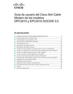 Cisco Model DPC3010 and EPC3010 DOCSIS 3.0 8x4 Cable Modem User Guide (International Spanish)