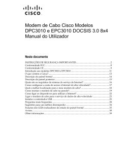 Cisco Model DPC3010 and EPC3010 DOCSIS 3.0 8x4 Cable Modem User Guide (International Portuguese)